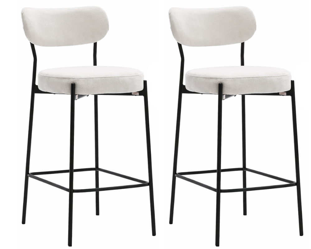 Set of 2 Bar Stools Counter Bar Stool