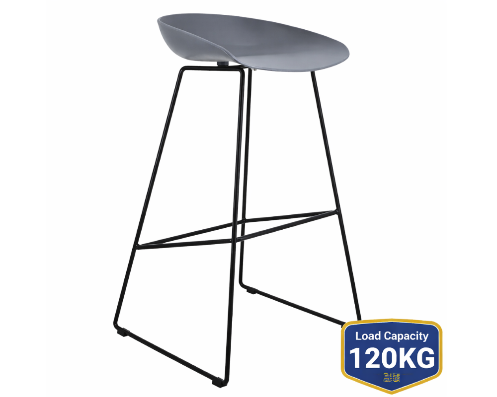 Set of 2 Modern Scandinavian Bar Stool Metal Leg BarStool