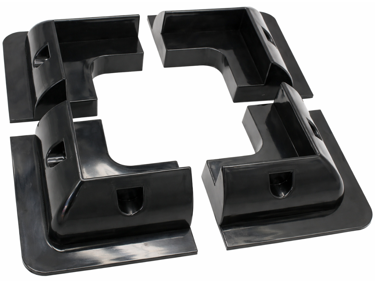 4 Solar Panel Mounting Bracket Black Corner Set Kit