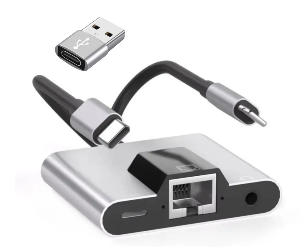 USB Type-C and Lightning to Ethernet Adapter Hub