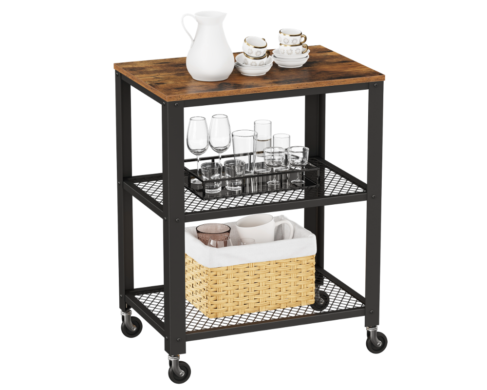 VASAGLE Serving Cart Trolley Kitchen Trolley