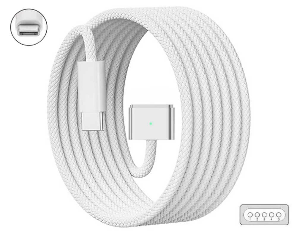 USB C to MagSafe 2 Nylon Charging Cable For Macbook Air / Macbook Pro Replacement