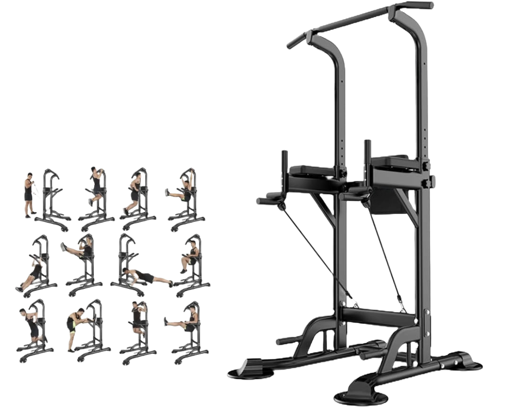 Adjustable Chin Up Pull Up Power Tower Station Workout