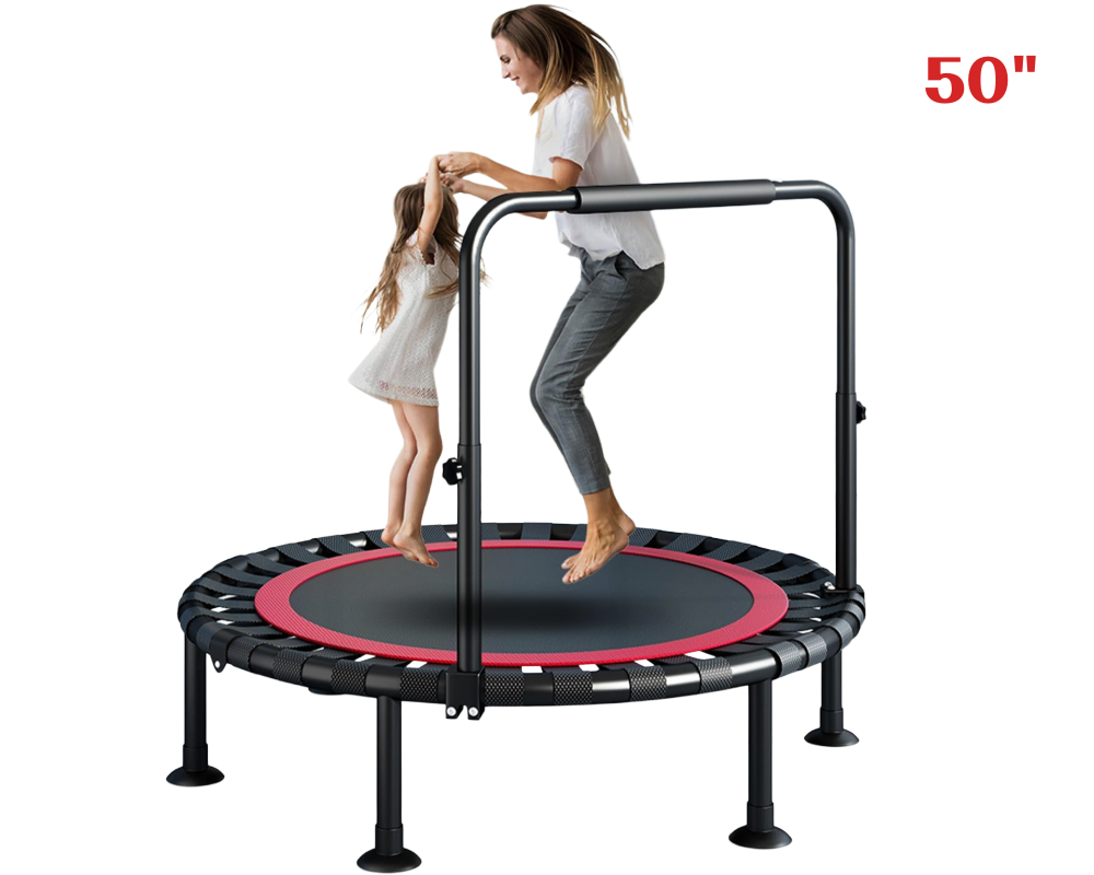 50" Foldable Mini Trampoline Armrest Rebounder