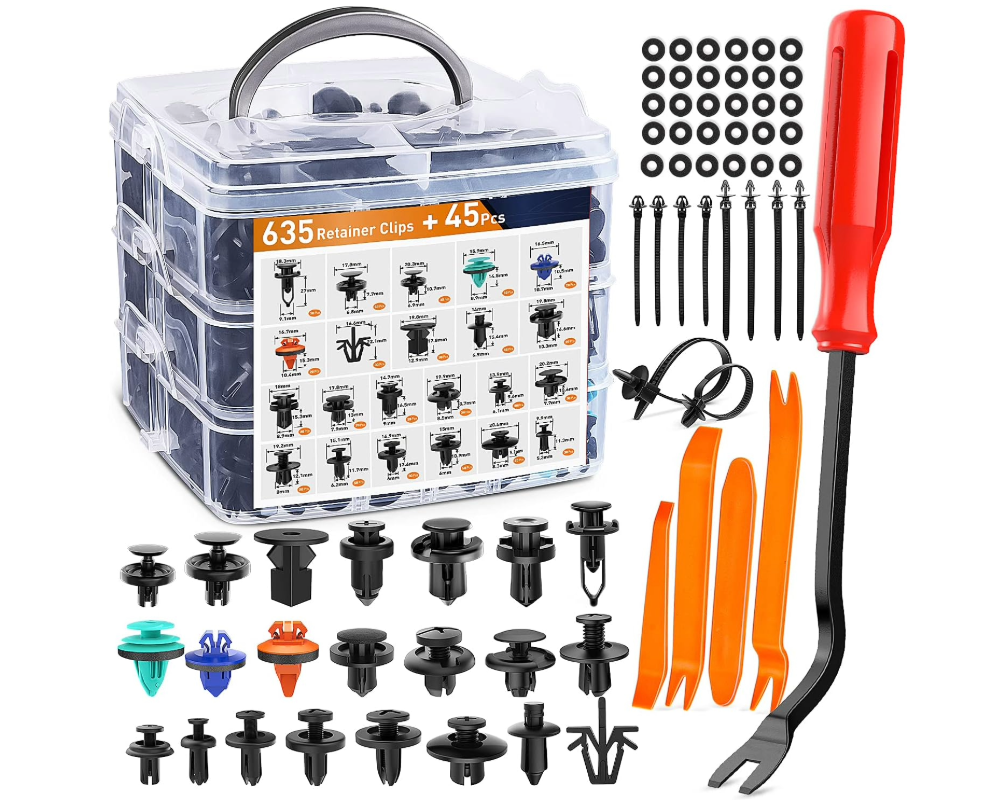 635pcs Car Body Trim Clips Retainer Bumper Rivets Fastener Kit