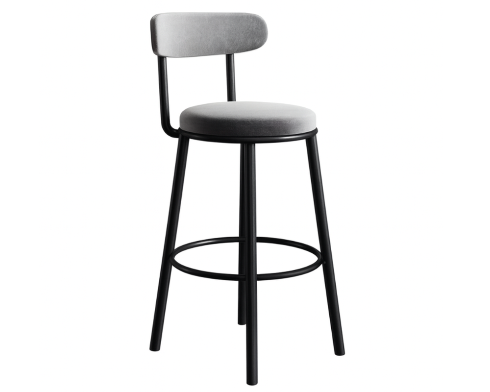 Bar Stools Velvet Chair Bar Stool Grey