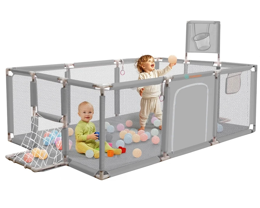 Playpen Safety Gate Pen Fence Playground Indoor Play Activity Centre Game Room Enclosure Barrier Yard Mesh Walls 120x230cm