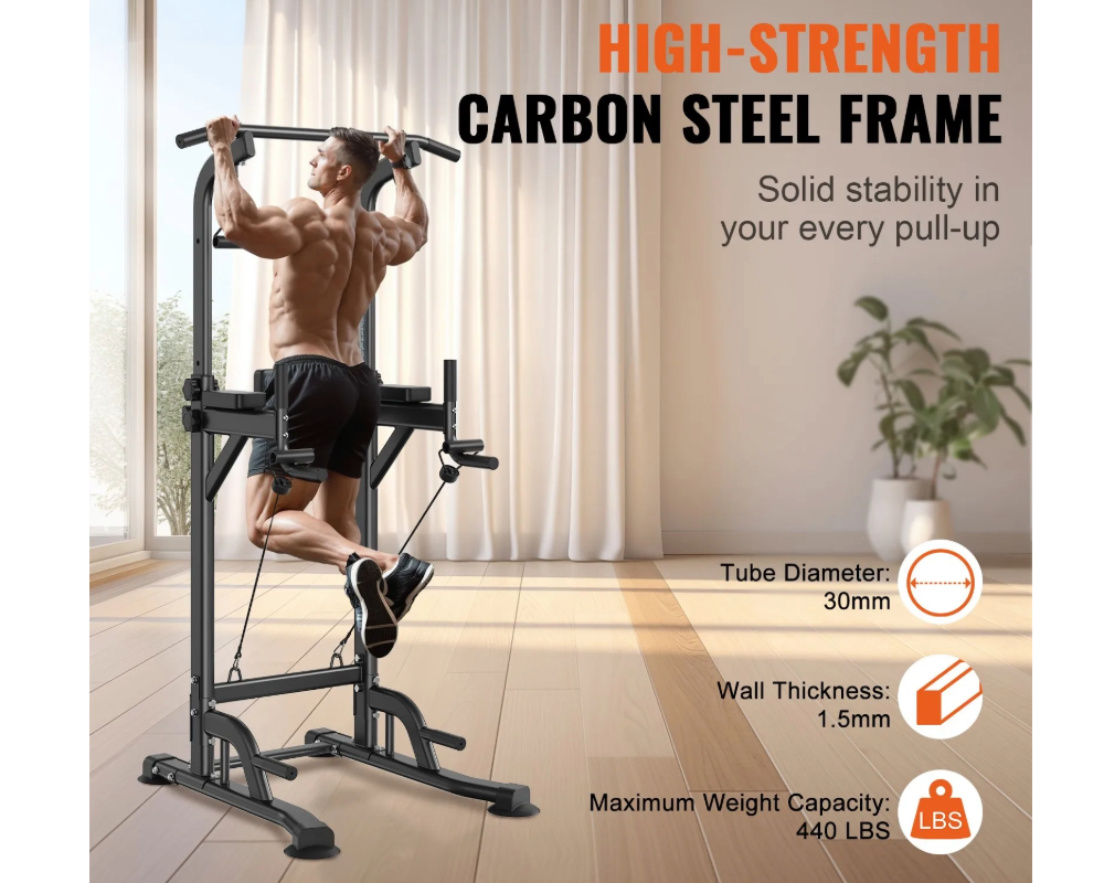 Adjustable Chin Up Pull Up Power Tower Station Workout