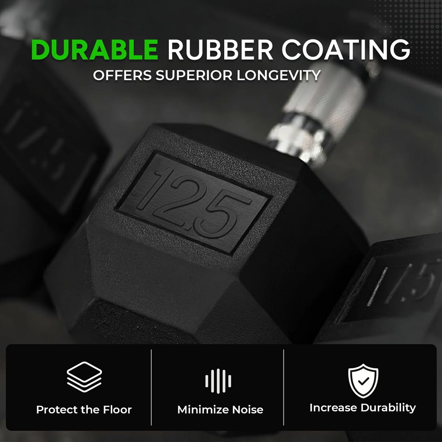 Hexagonal Dumbbell Set 12.5Kg Each