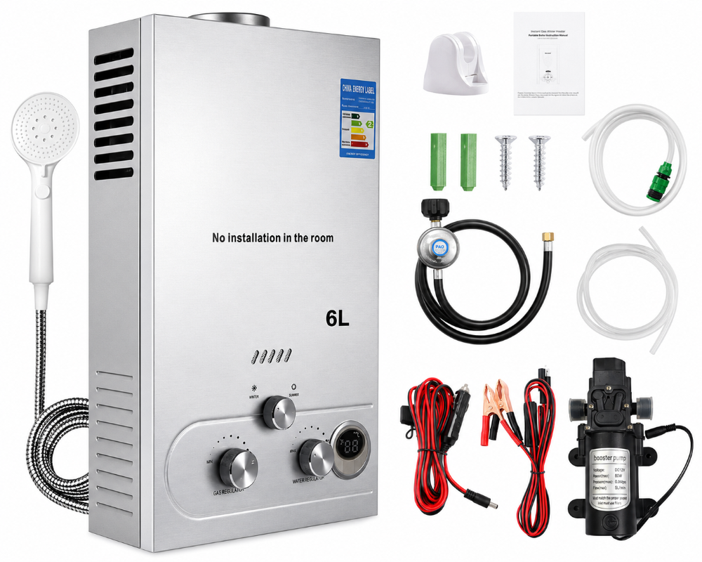 Gas Water Heating With 12V Pump 6L