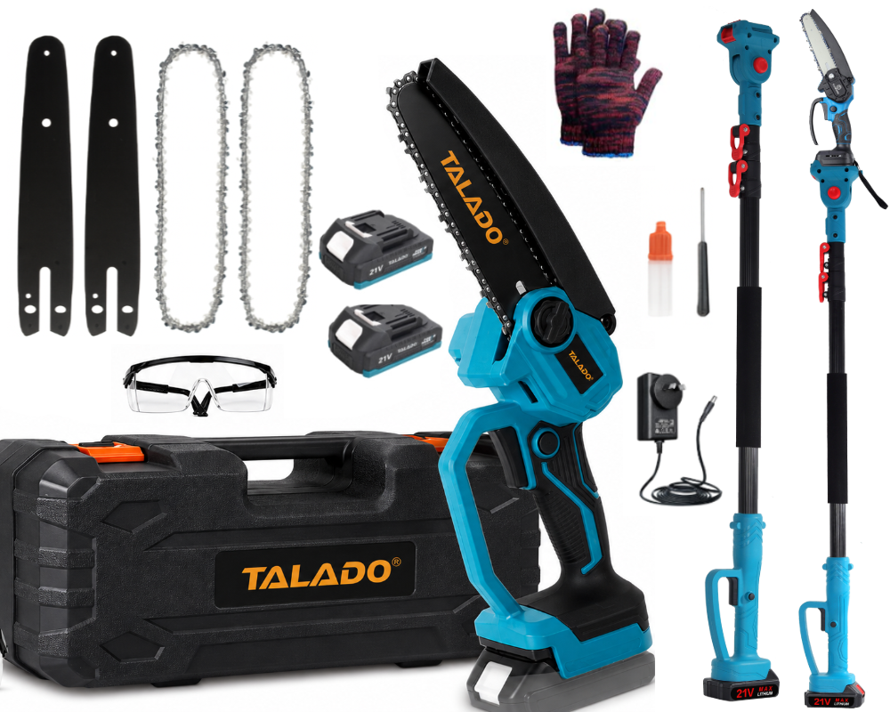Mini Chain saw Cordless Power Chain Saws 6" with Extension Pole & Battery System