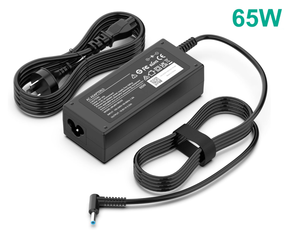 HP Laptop Charger 65W 45W Smart Blue Tip Power Adapter