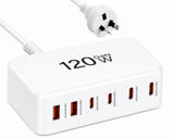 6 Port 120W USB C Charging Station GaN Fast Charging Hub