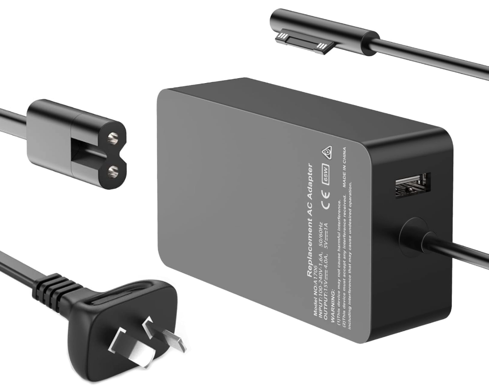 Replacement Charger for Microsoft Surface Pro X/9/8/7/6/5/4/3 65W