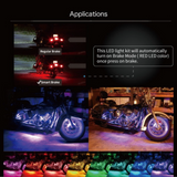 6Pcs Car Motorcycle RGB LED Neon Under Glow Light Strip Wireless Kit Remote