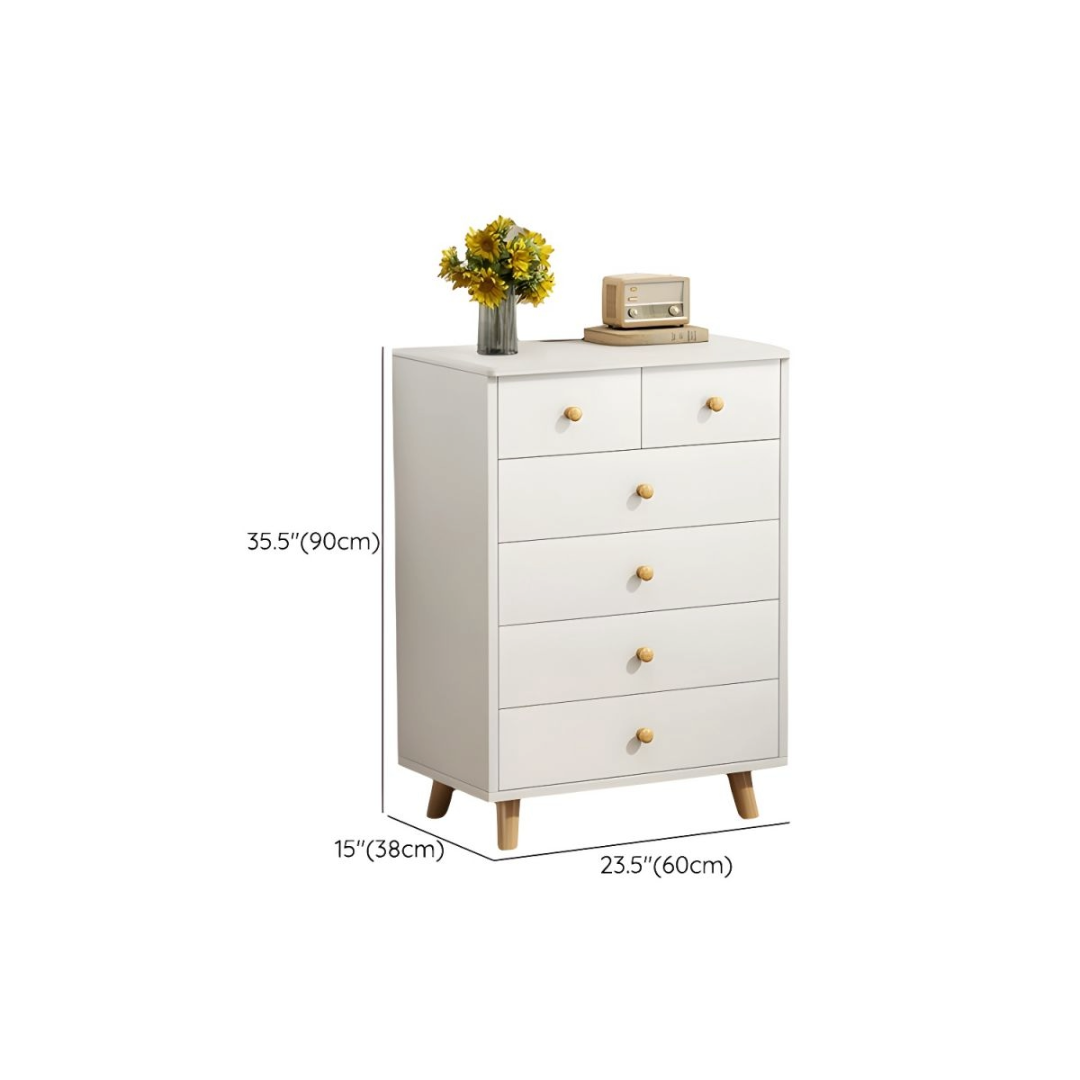 Tallboy Drawers , 6 Drawers Chest Dresser - White