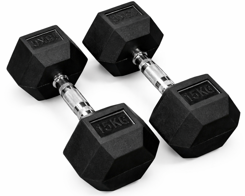 Dumbbell Set - 2 x 15kg Hex Weights