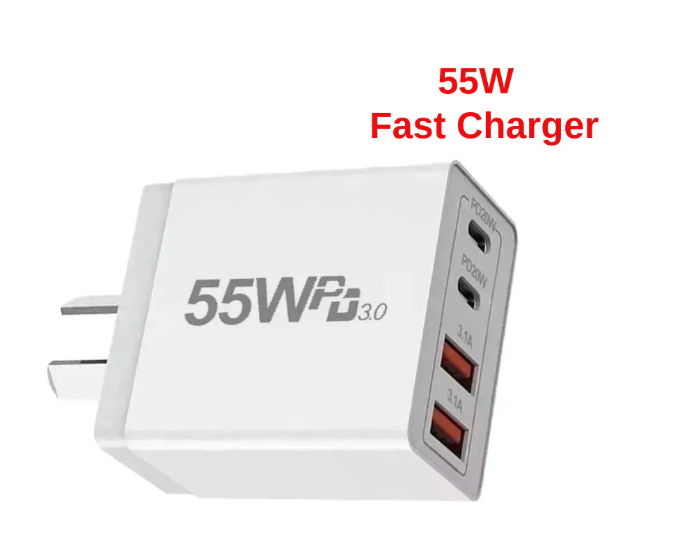 55W DUAL USB C PD Fast Charging Wall USB C Charger Power Adapter Type C