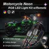 6Pcs Car Motorcycle RGB LED Neon Under Glow Light Strip Wireless Kit Remote
