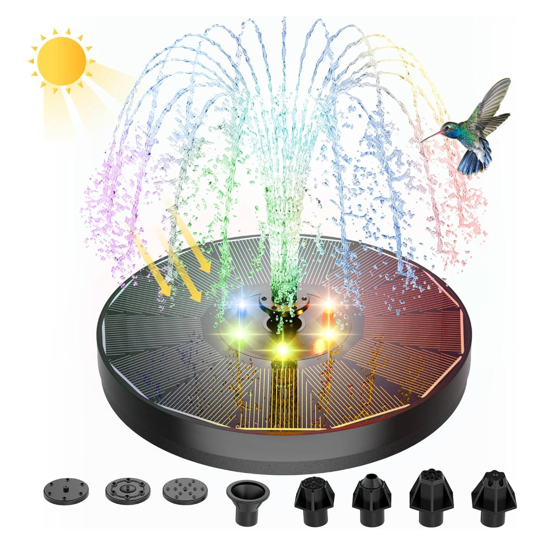 16cm Floating Solar Water Fountain Pump with Light