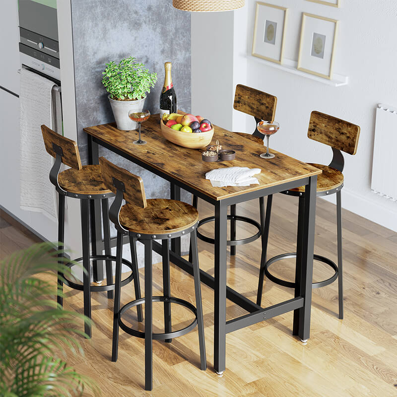 Vasagle Bar Stools Chairs Set of 2 - Rustic Brown