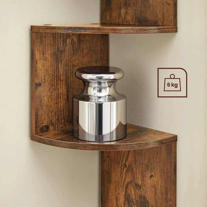 Vasagle 5-tier Floating Wall Bookshelf - Rustic Brown