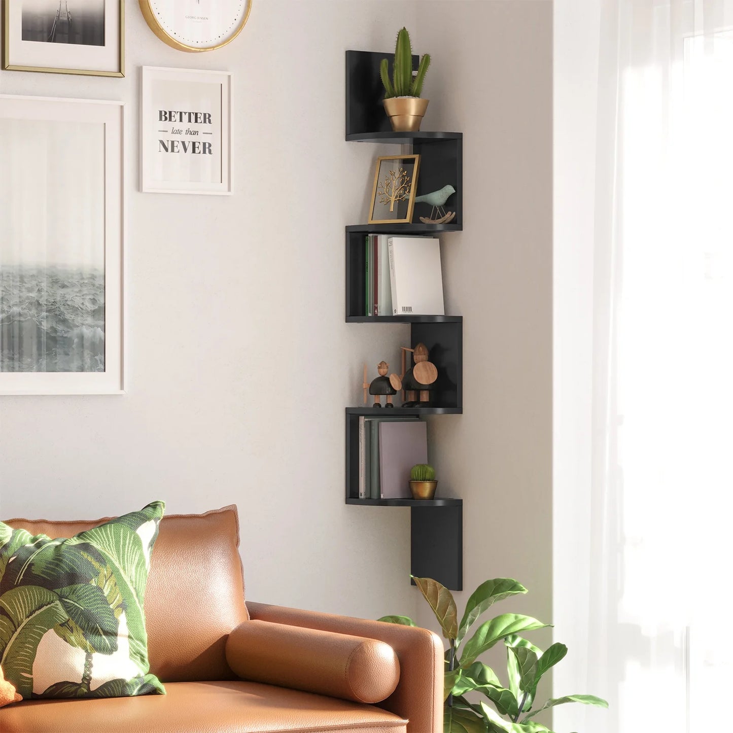 Elegant Bookshelf Corner Shelf