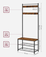 VASAGLE Coat Rack Stand Shoe Rack