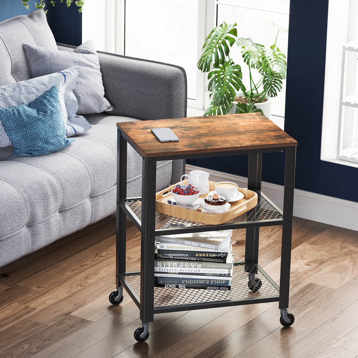 VASAGLE Serving Cart Trolley Kitchen Trolley