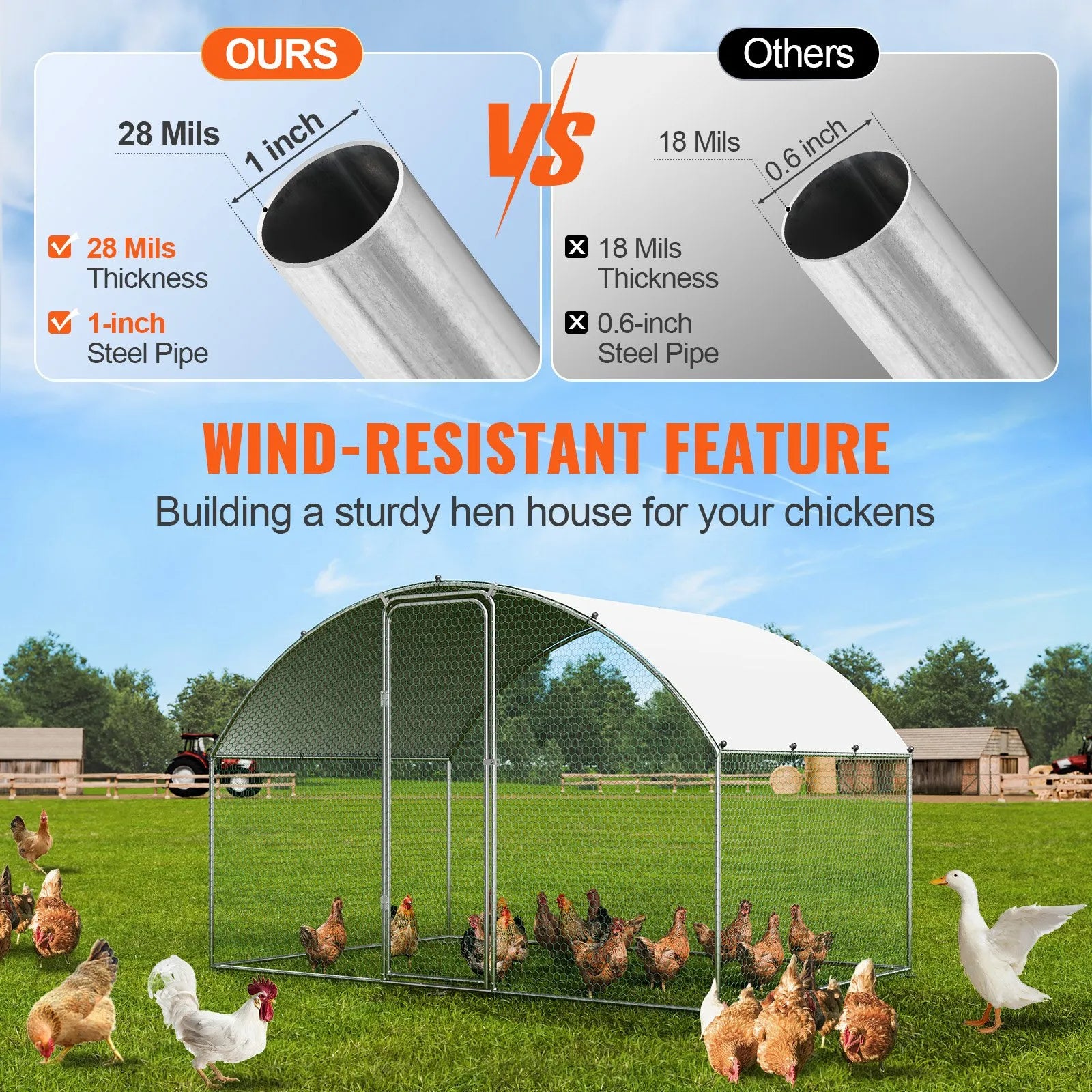 Outdoor Chicken Coop 3M x 2M x 2M