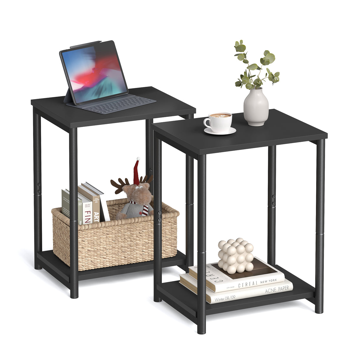 VASAGLE Side Table End Table (Black)