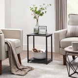 VASAGLE Bed Side Tables End Table (Black)
