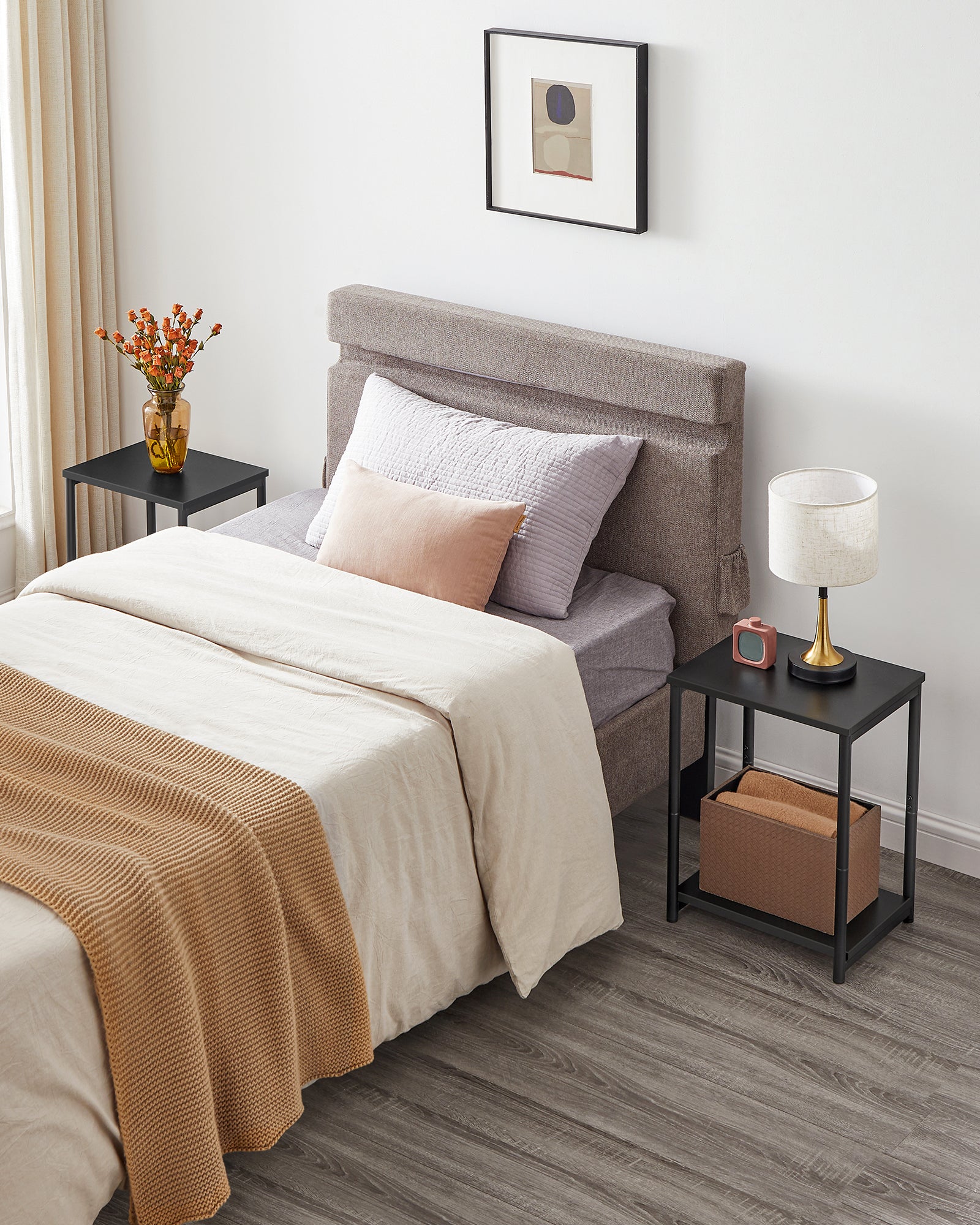 VASAGLE Side Table End Table (Black)