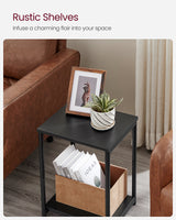 VASAGLE Bed Side Tables End Table (Black)