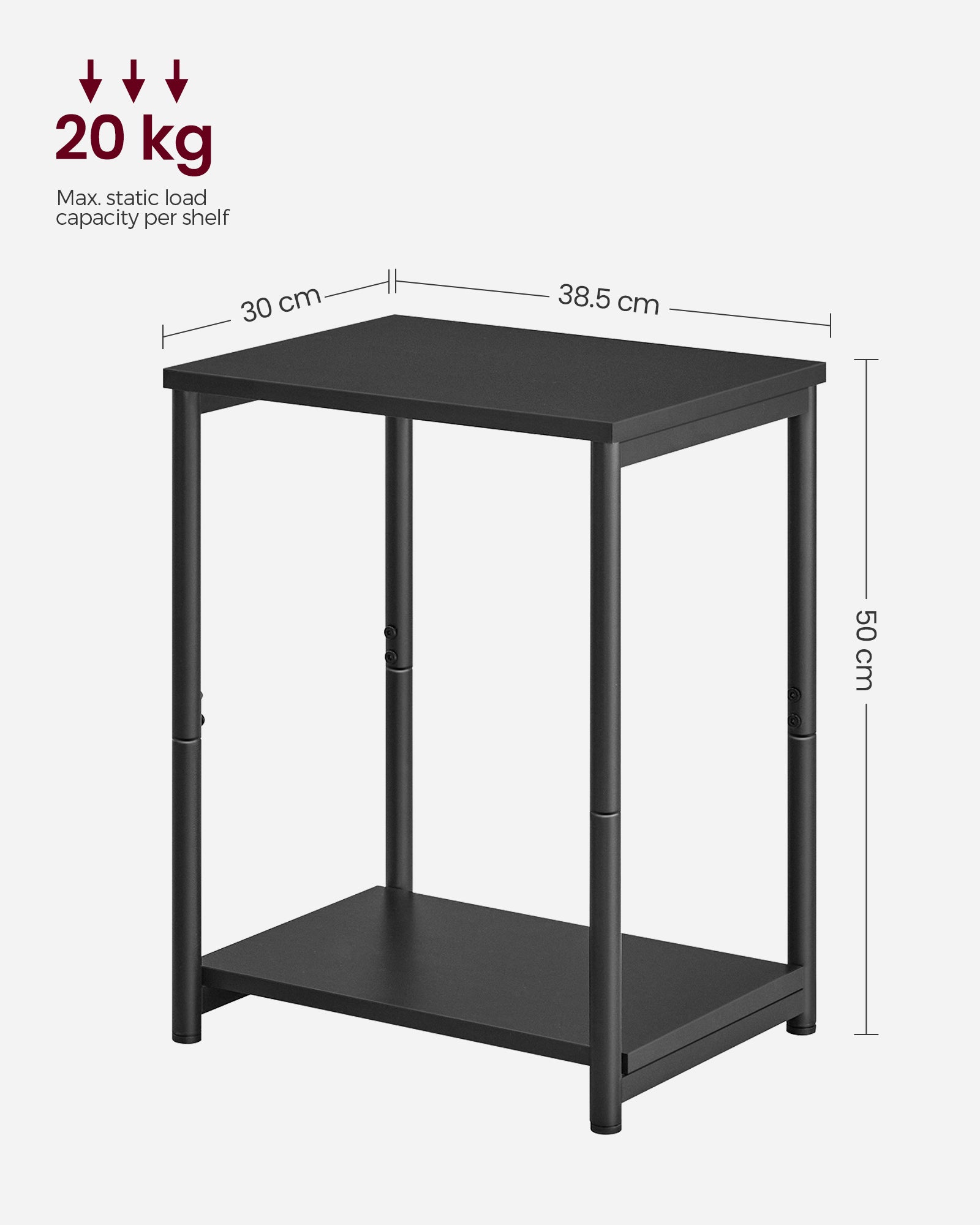 VASAGLE Side Table End Table (Black)