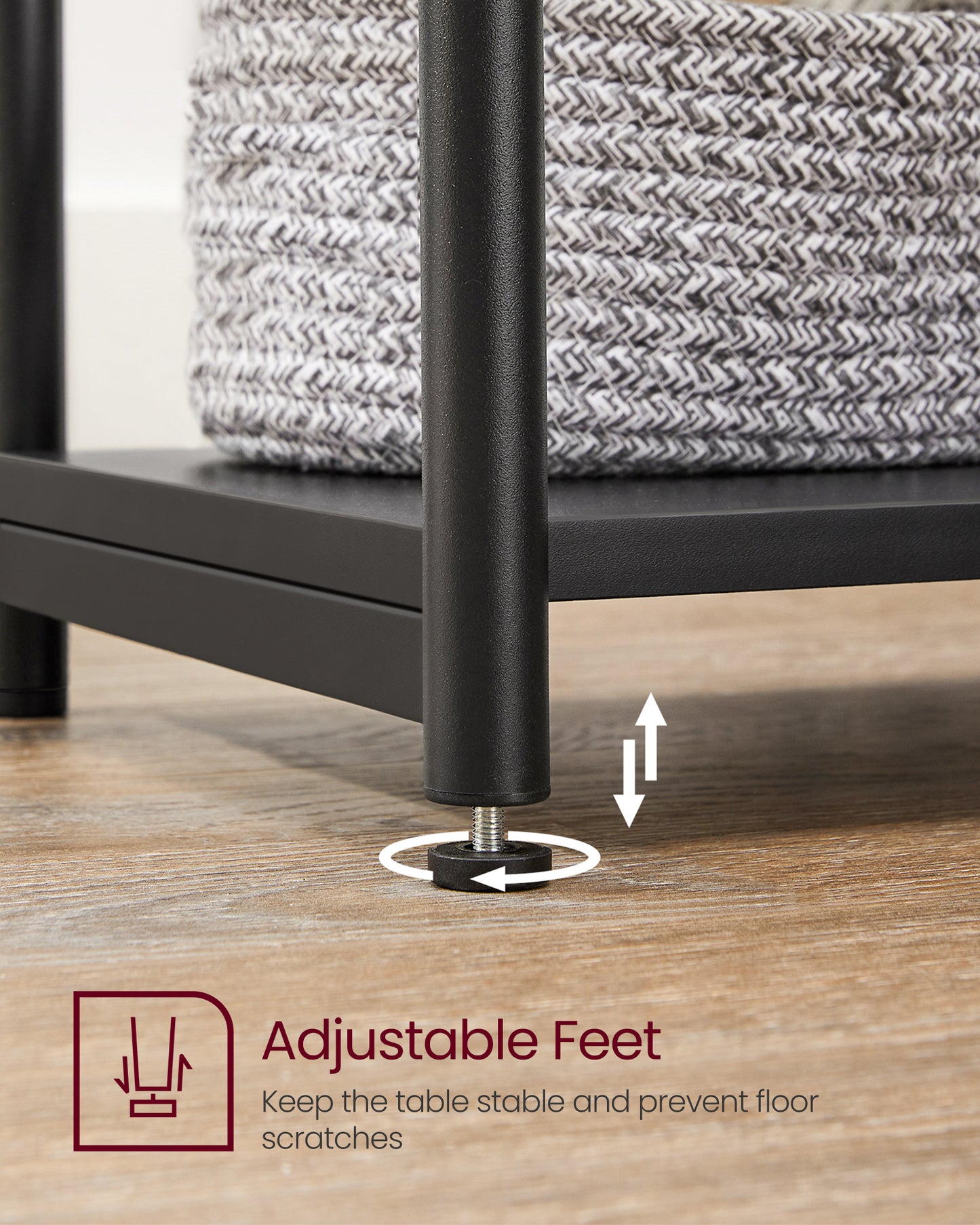 VASAGLE Bed Side Tables End Table (Black)