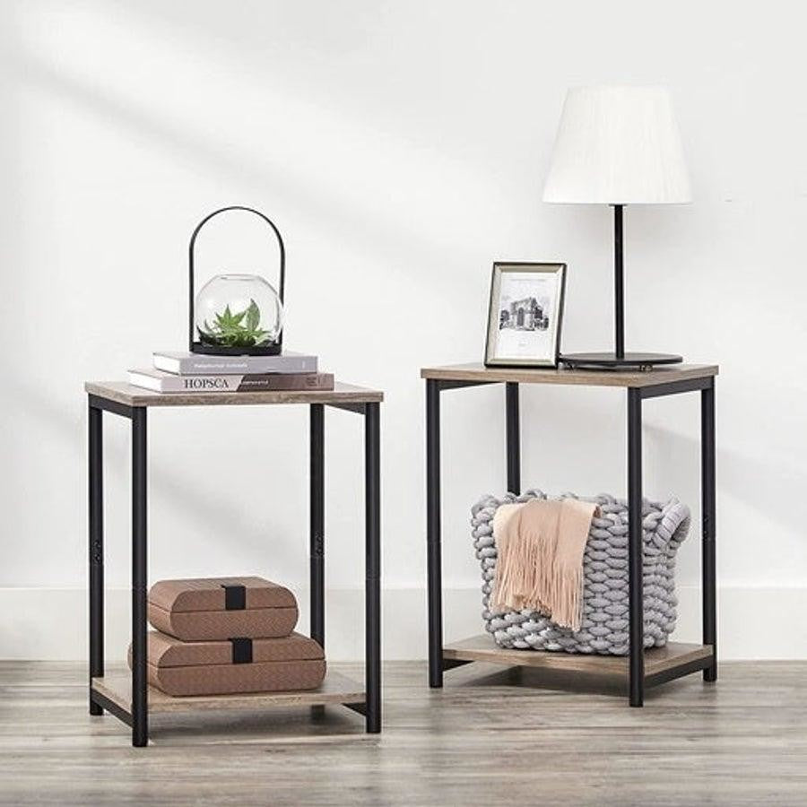 VASAGLE Bed Side Tables End Table (Greige)