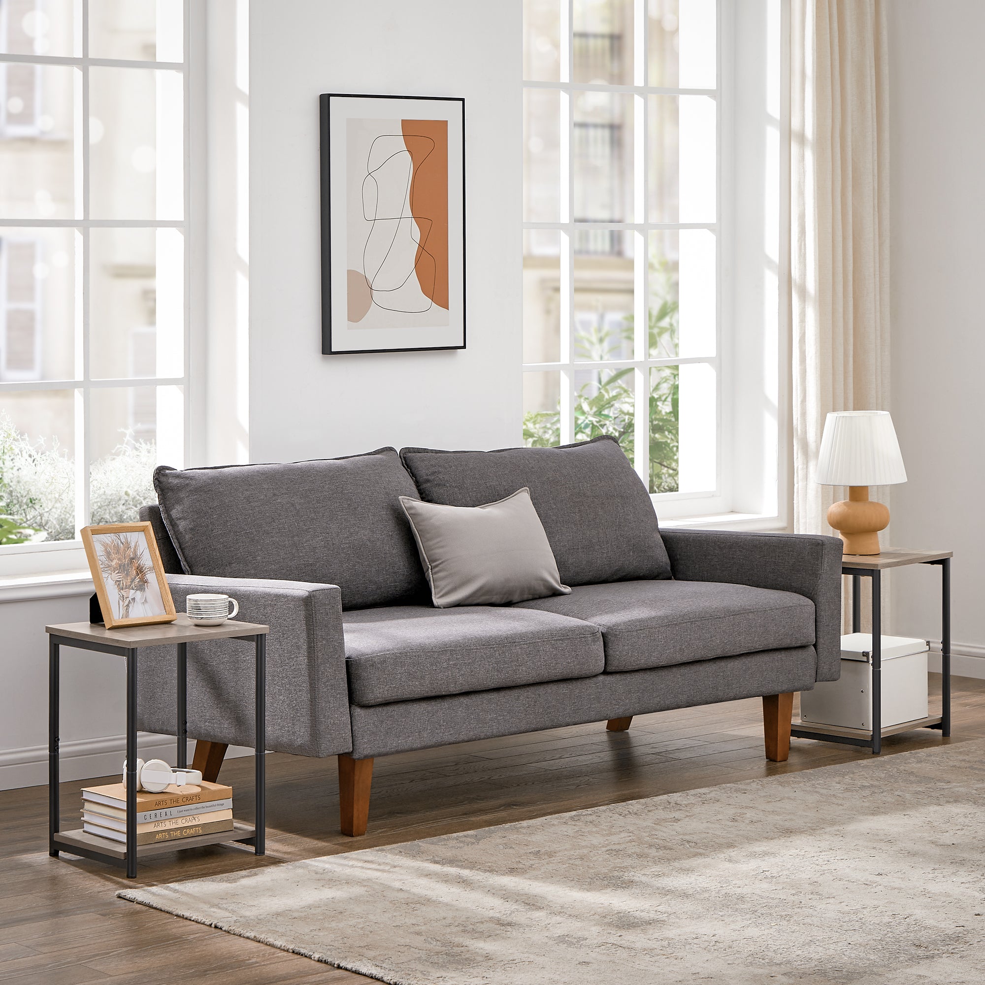 VASAGLE Side Tables End Table (Greige)