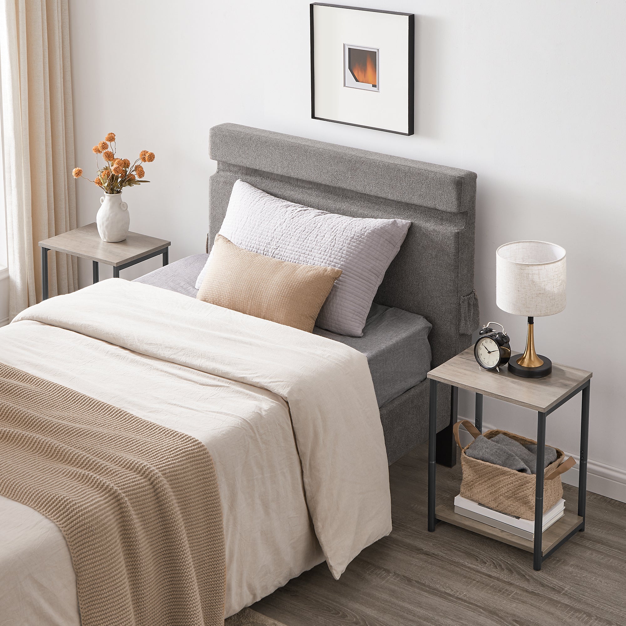 VASAGLE Side Tables End Table (Greige)