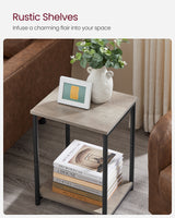 VASAGLE Bed Side Tables End Table (Greige)