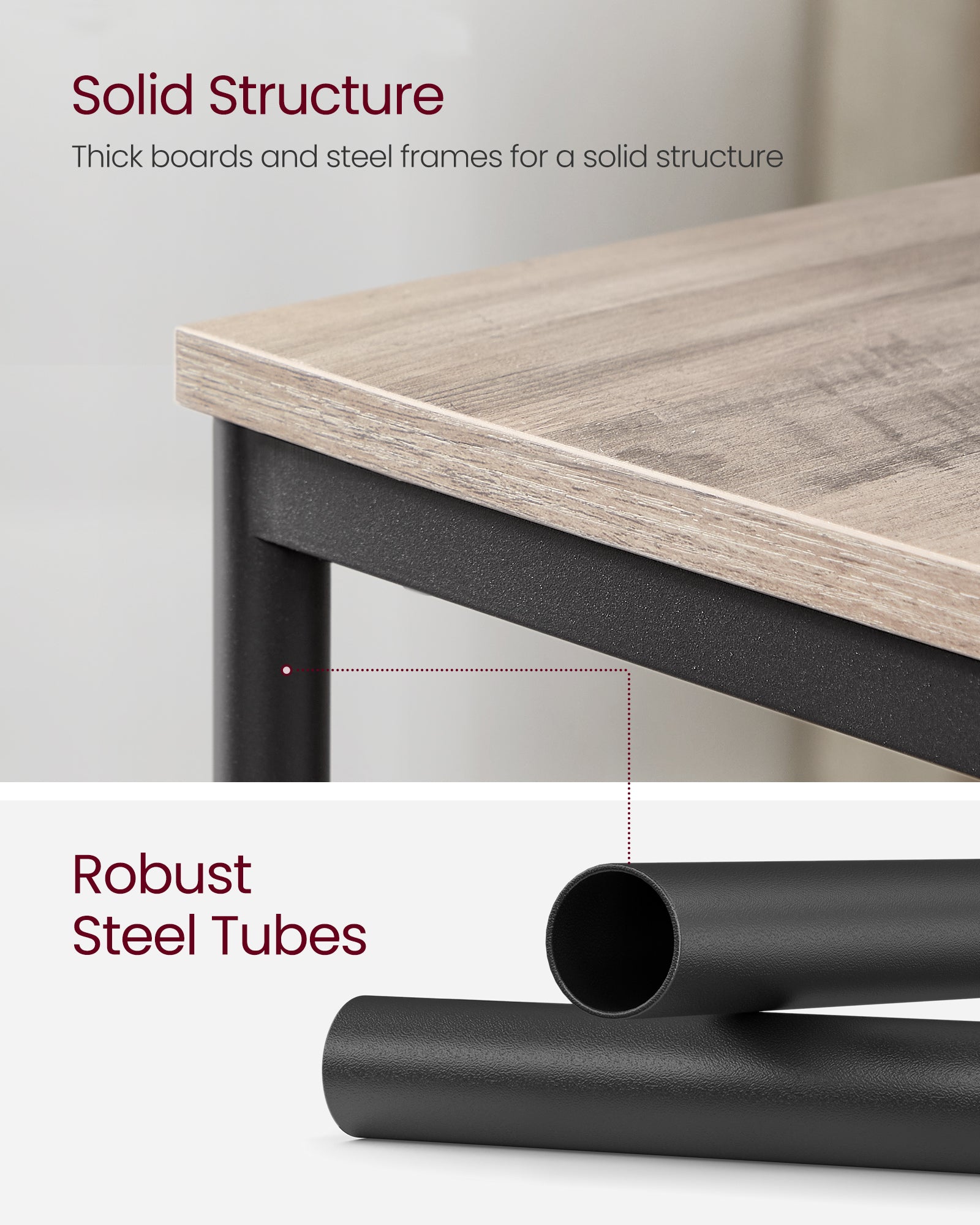 VASAGLE Side Tables End Table (Greige)