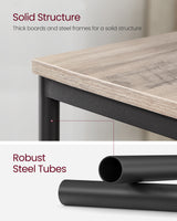 VASAGLE Bed Side Tables End Table (Greige)