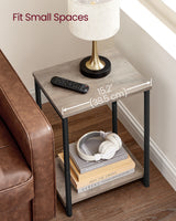 VASAGLE Bed Side Tables End Table (Greige)