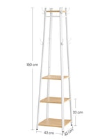 VASAGLE Industrial Coat Rack Stand - Oak