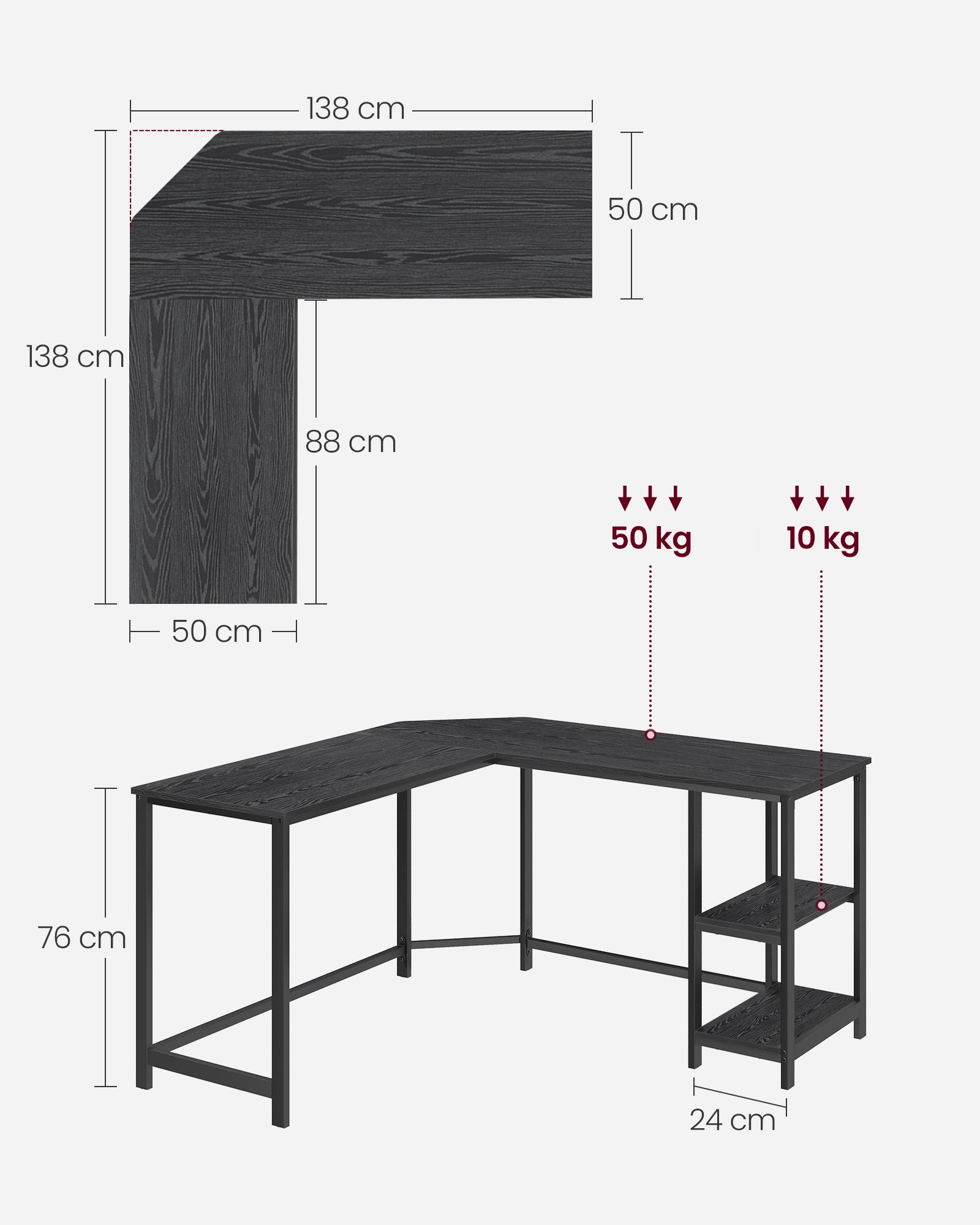 VASAGLE Computer Desk Table