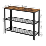 VASAGLE Industrial Console Table Hallway Table With Shelves