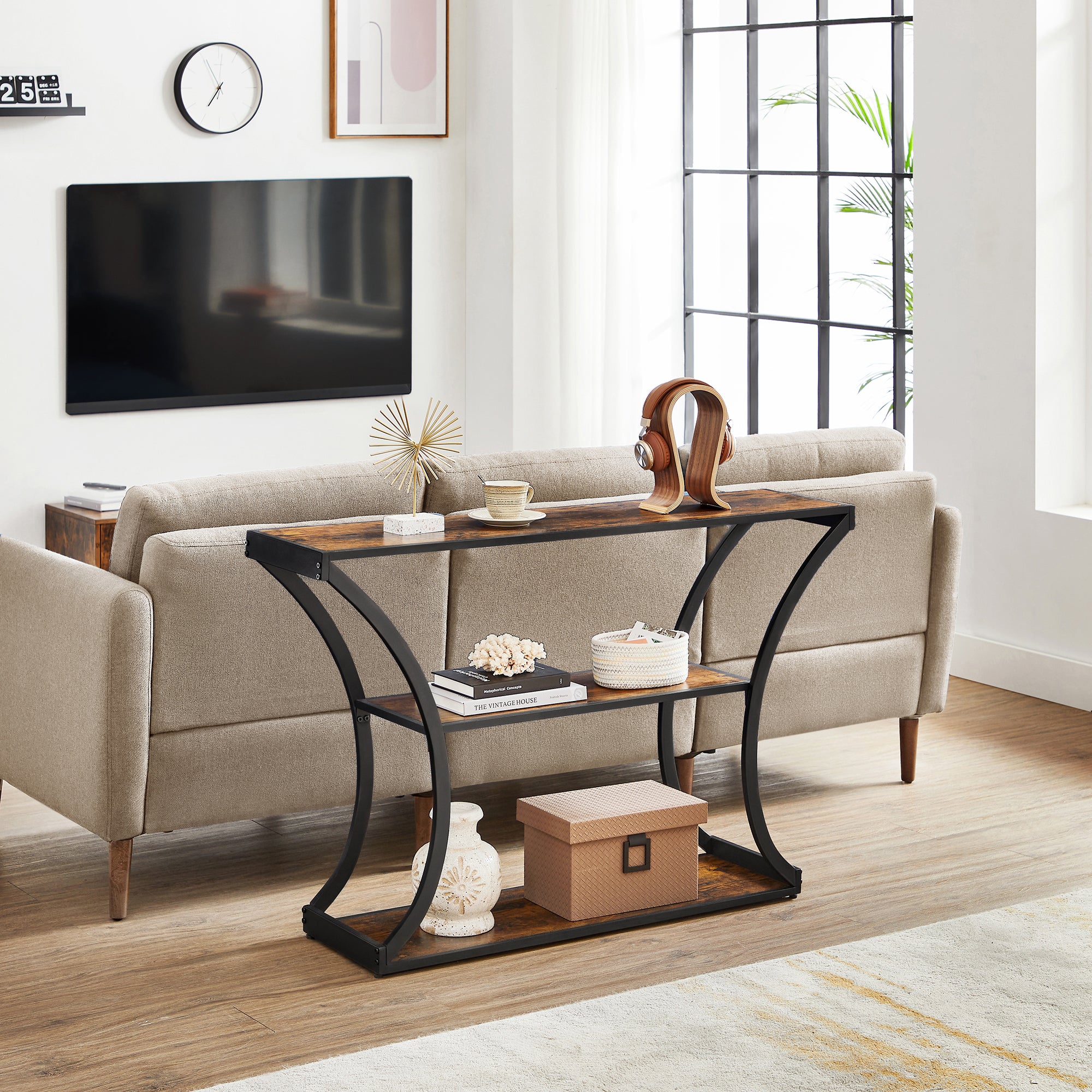 Vasagle 3-Tier Console Table with Curved Legs