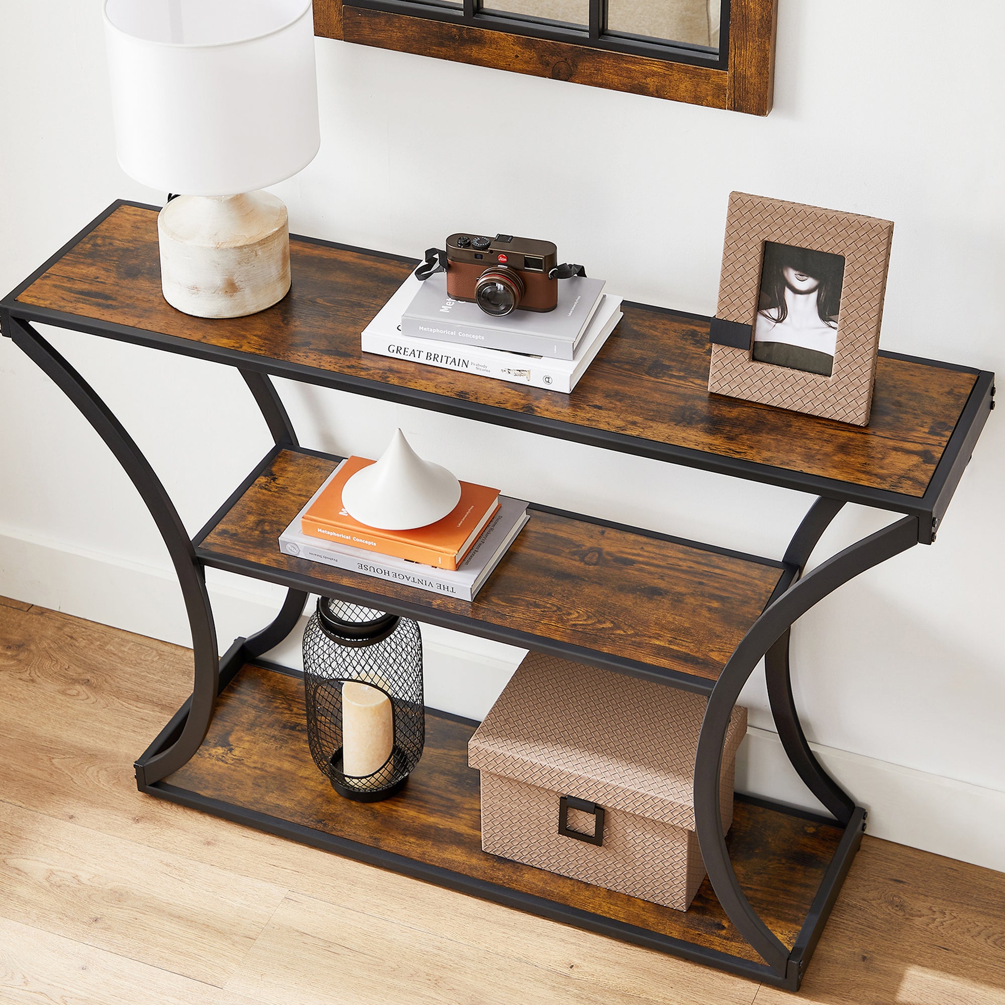 Vasagle 3-Tier Console Table with Curved Legs