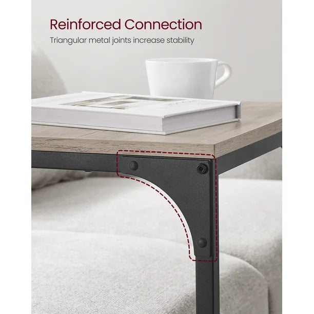 Vasagle C-Shaped End Table Bedside Laptop Table - Greige