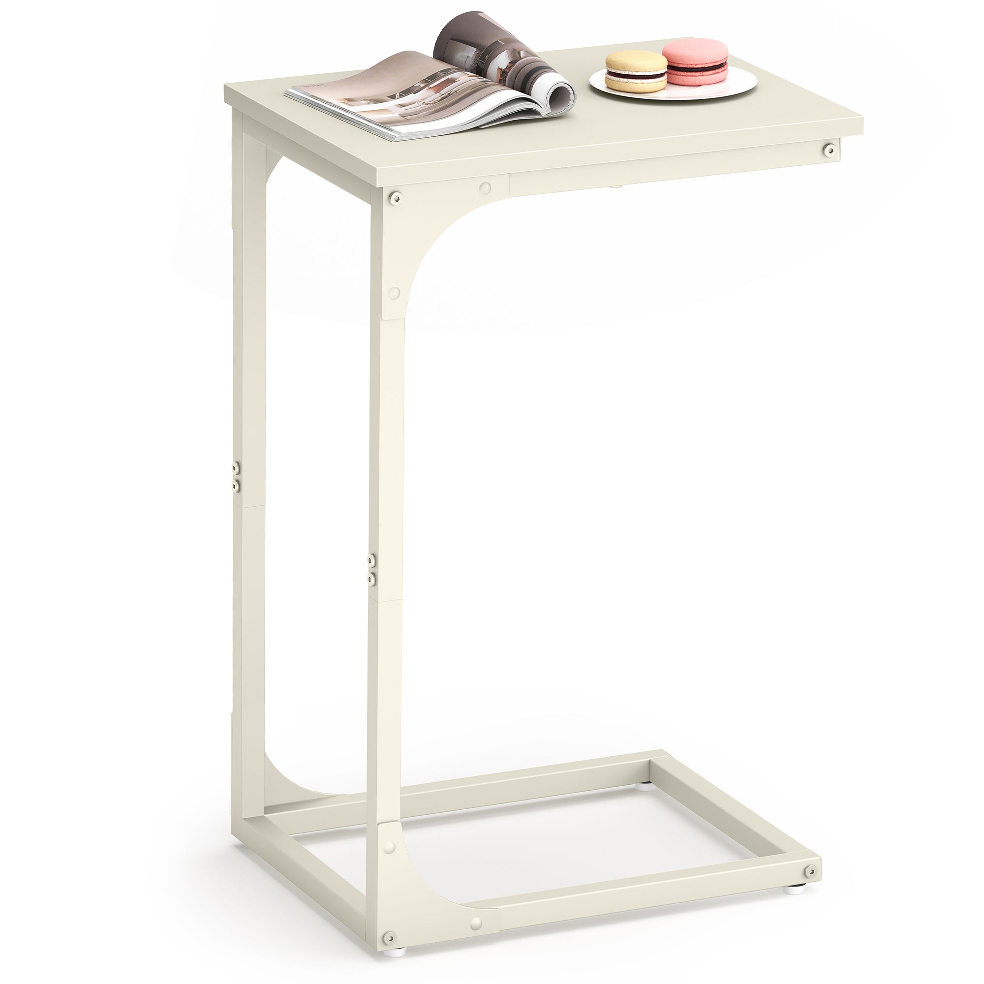 Vasagle C-Shaped End Table Bedide Laptop Table - White